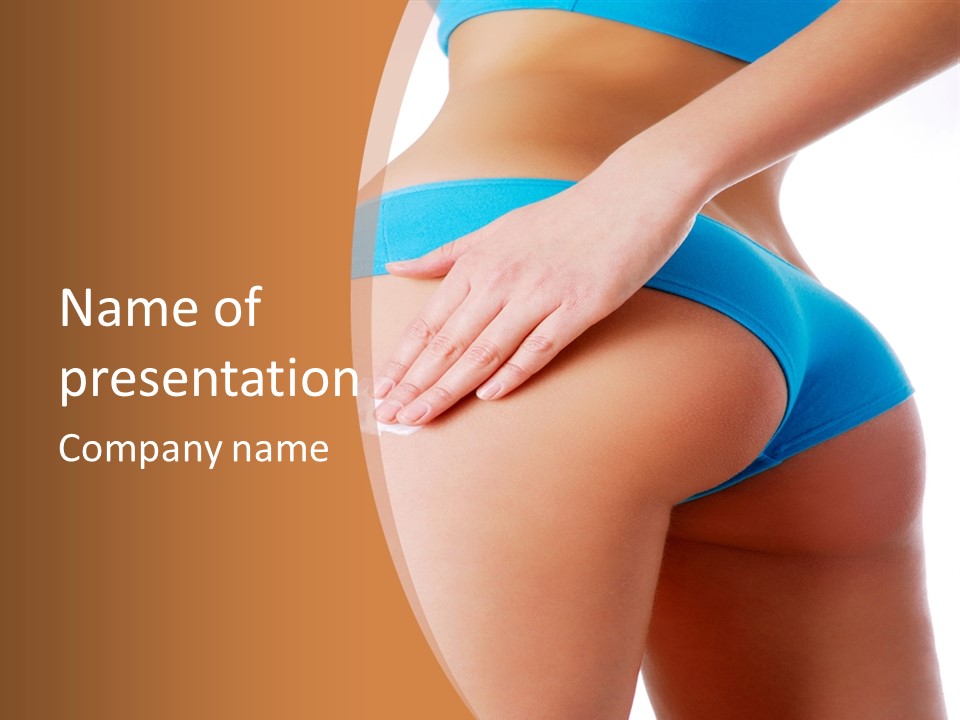 A Woman In A Blue Bikini With Her Hand On Her Hip PowerPoint Template