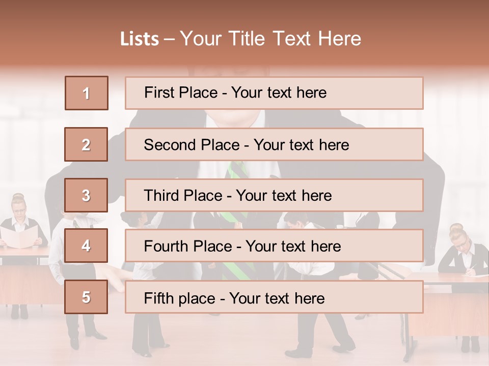 A Man In A Suit And Tie Standing In Front Of A Group Of People PowerPoint Template