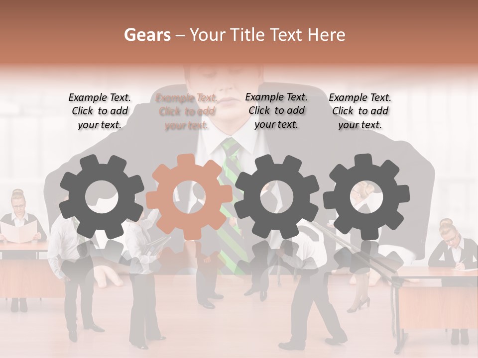 A Man In A Suit And Tie Standing In Front Of A Group Of People PowerPoint Template