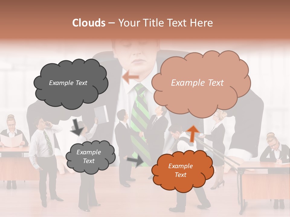 A Man In A Suit And Tie Standing In Front Of A Group Of People PowerPoint Template