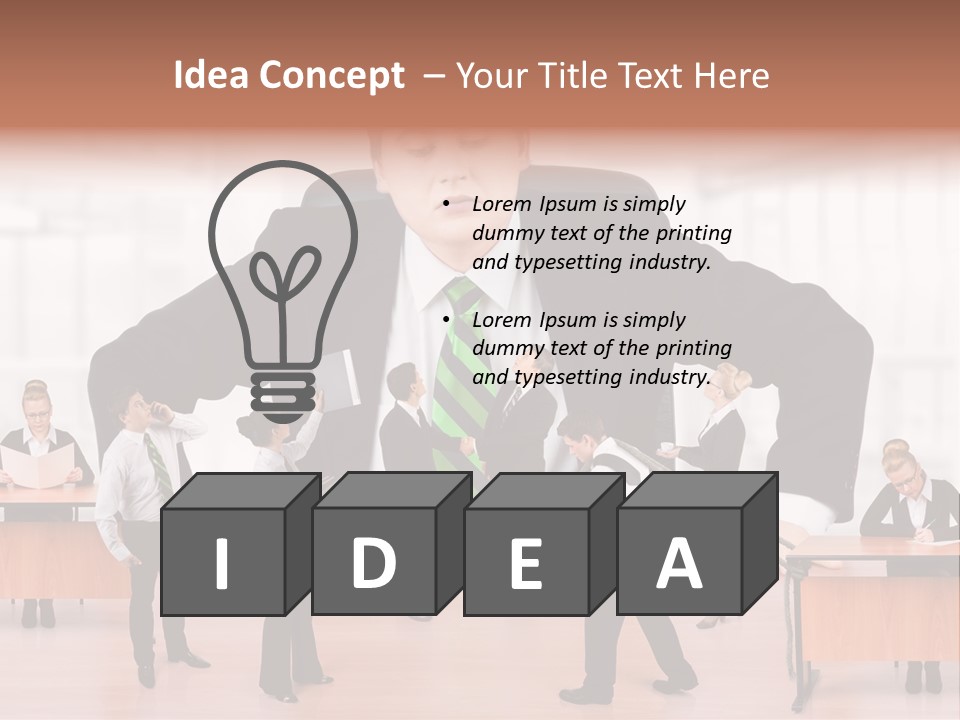 A Man In A Suit And Tie Standing In Front Of A Group Of People PowerPoint Template