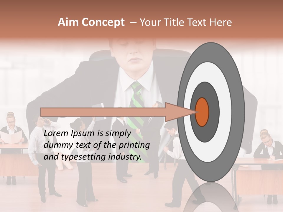 A Man In A Suit And Tie Standing In Front Of A Group Of People PowerPoint Template