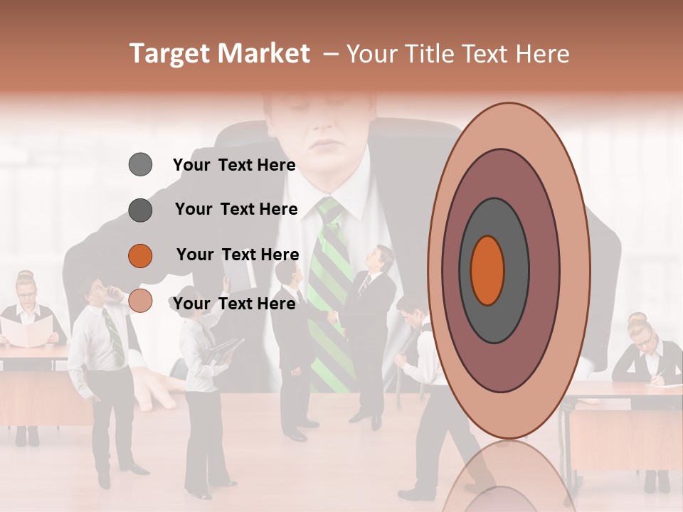 A Man In A Suit And Tie Standing In Front Of A Group Of People PowerPoint Template