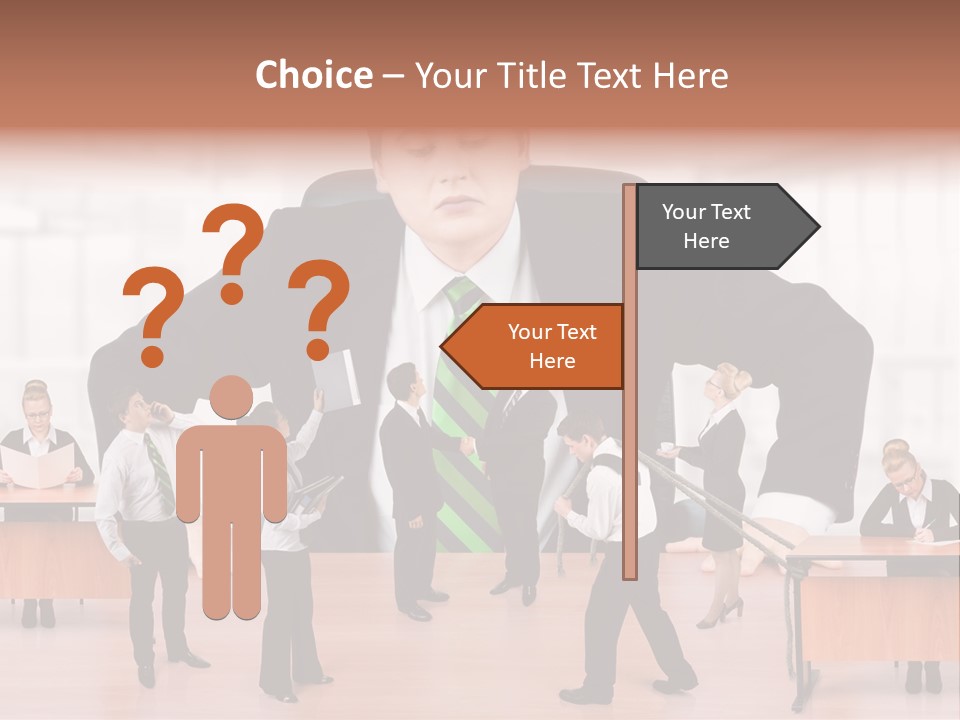 A Man In A Suit And Tie Standing In Front Of A Group Of People PowerPoint Template