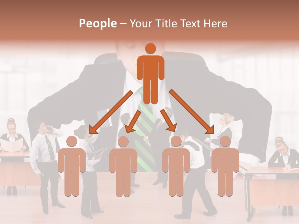 A Man In A Suit And Tie Standing In Front Of A Group Of People PowerPoint Template