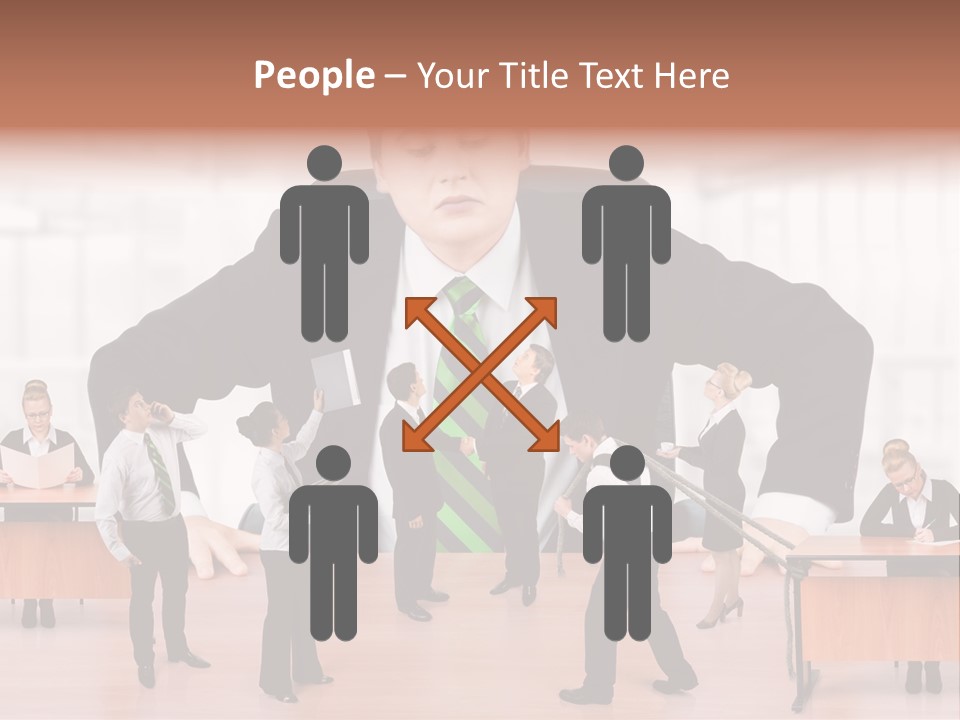 A Man In A Suit And Tie Standing In Front Of A Group Of People PowerPoint Template