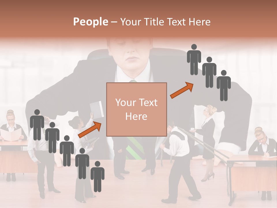 A Man In A Suit And Tie Standing In Front Of A Group Of People PowerPoint Template