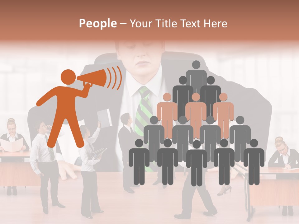 A Man In A Suit And Tie Standing In Front Of A Group Of People PowerPoint Template