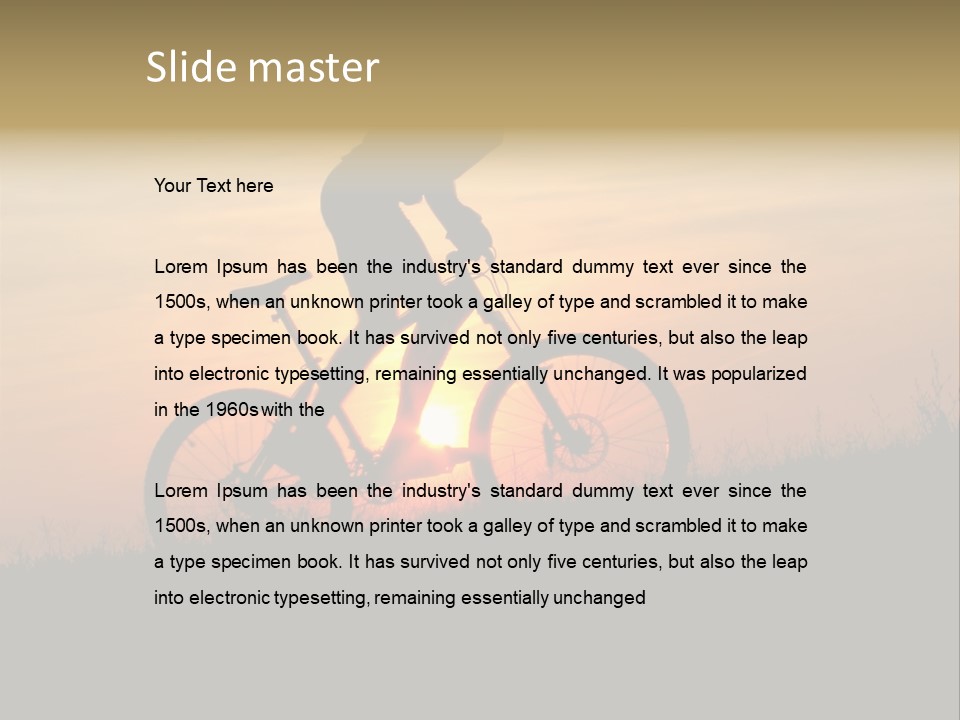 A Silhouette Of A Person Riding A Bike At Sunset PowerPoint Template