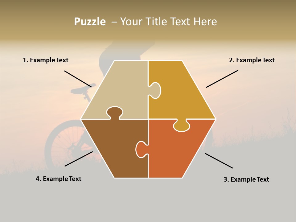 A Silhouette Of A Person Riding A Bike At Sunset PowerPoint Template