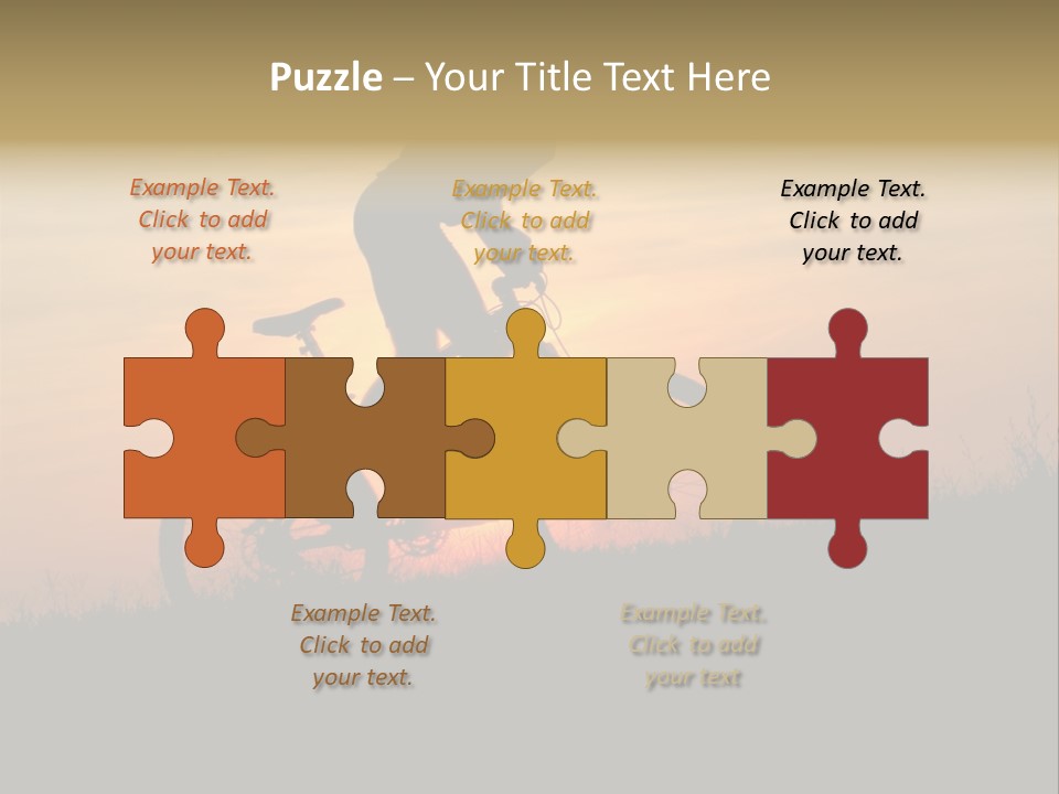 A Silhouette Of A Person Riding A Bike At Sunset PowerPoint Template