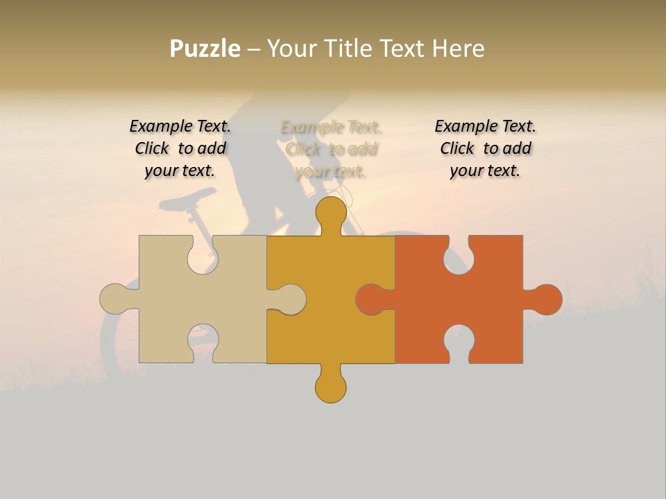 A Silhouette Of A Person Riding A Bike At Sunset PowerPoint Template