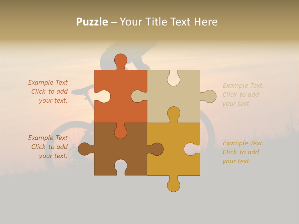 A Silhouette Of A Person Riding A Bike At Sunset PowerPoint Template