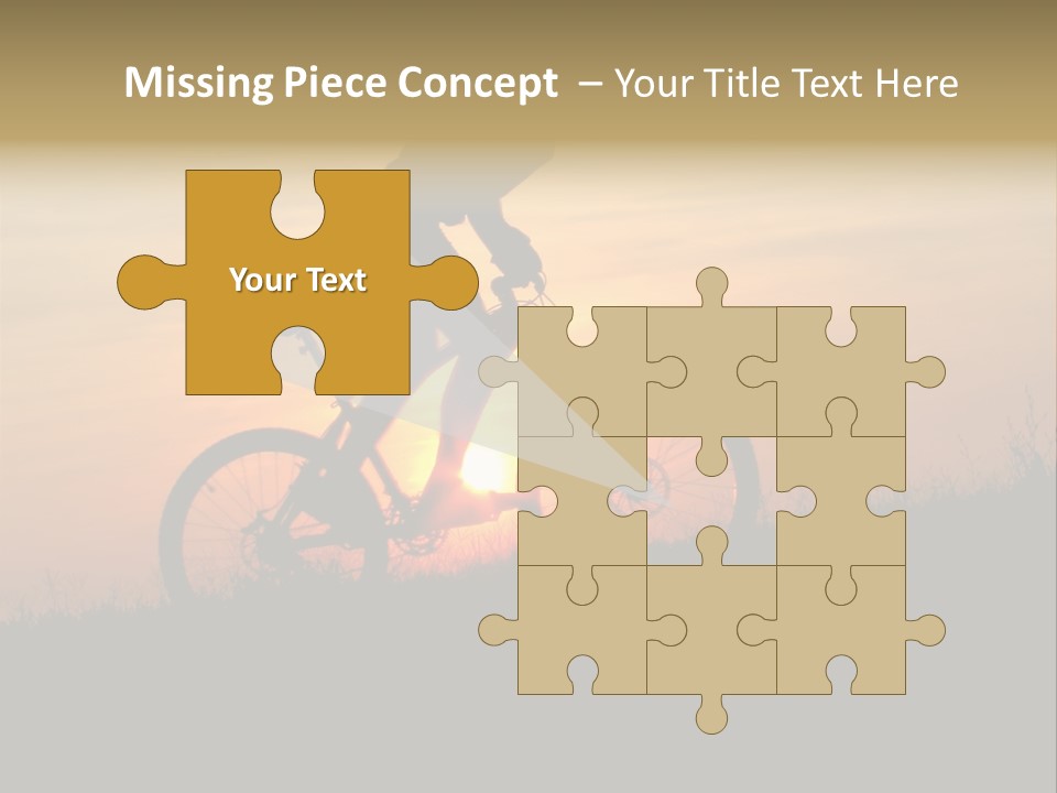 A Silhouette Of A Person Riding A Bike At Sunset PowerPoint Template