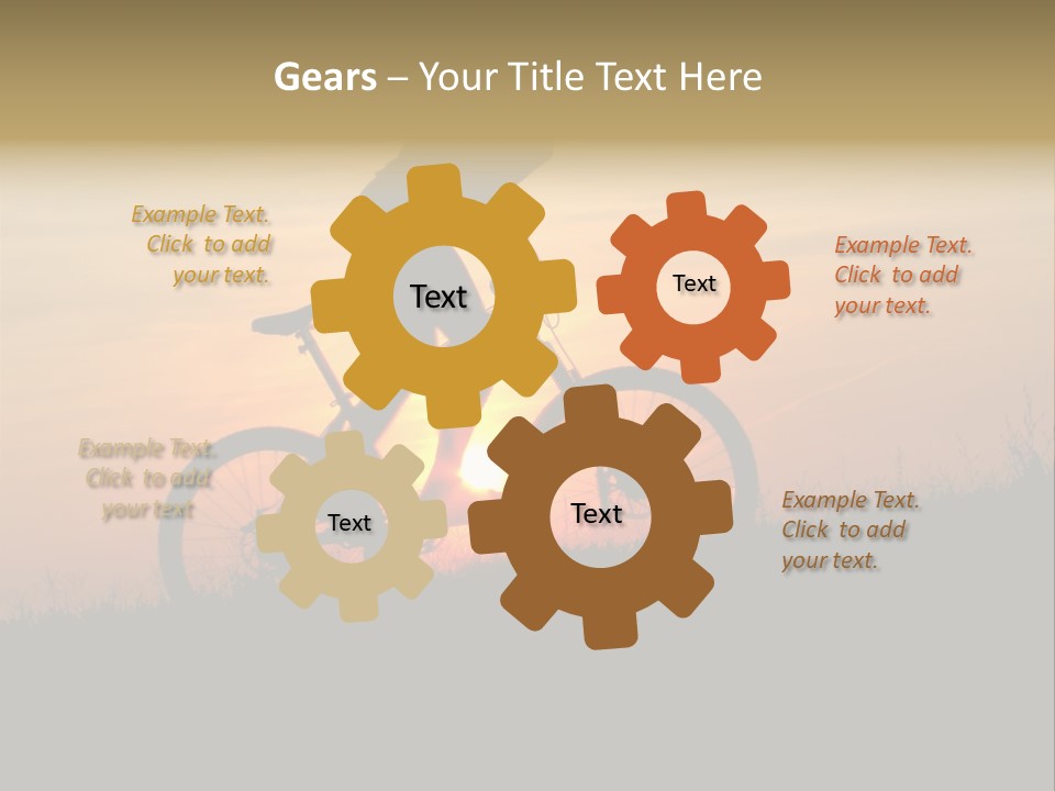 A Silhouette Of A Person Riding A Bike At Sunset PowerPoint Template