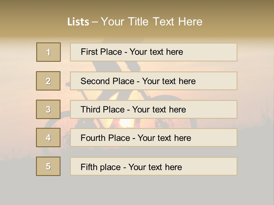 A Silhouette Of A Person Riding A Bike At Sunset PowerPoint Template