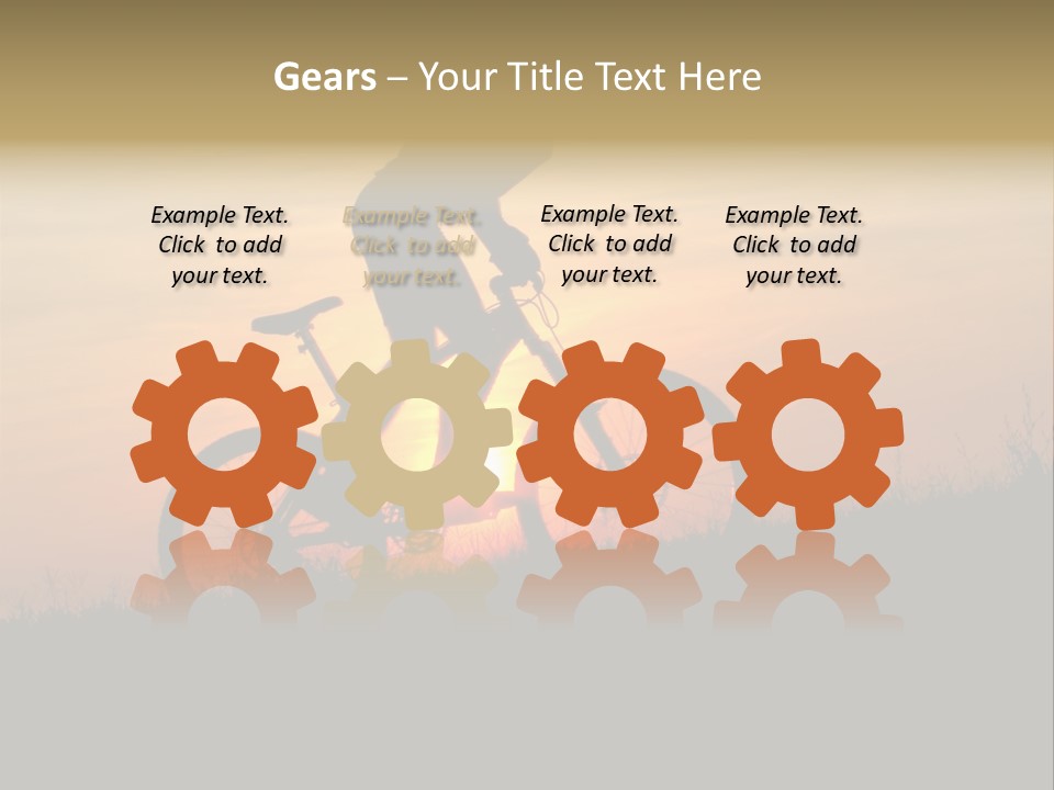 A Silhouette Of A Person Riding A Bike At Sunset PowerPoint Template