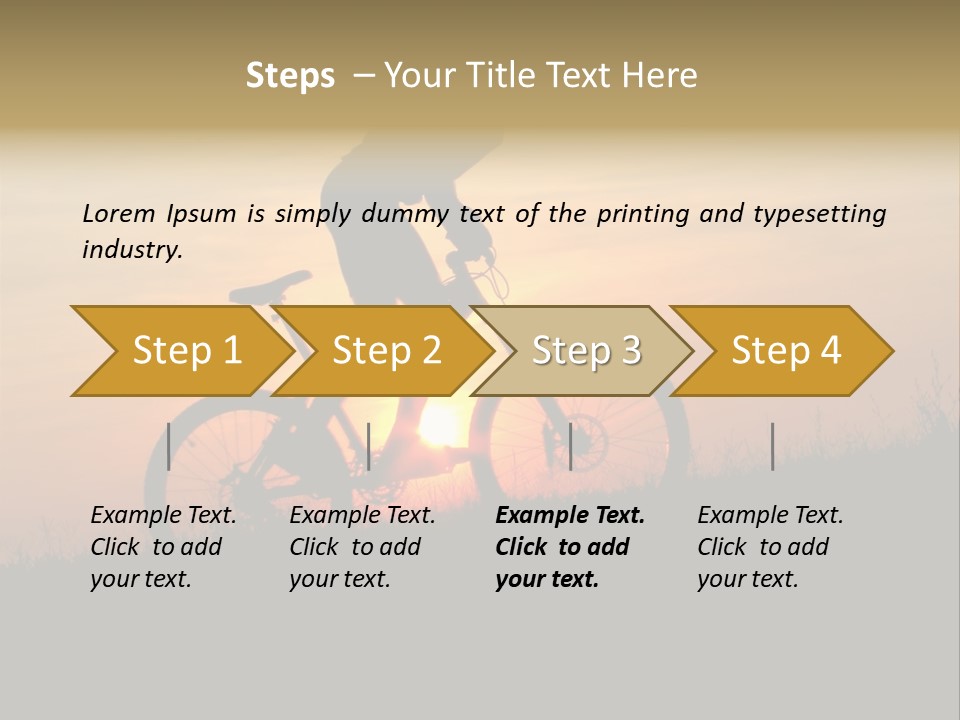 A Silhouette Of A Person Riding A Bike At Sunset PowerPoint Template