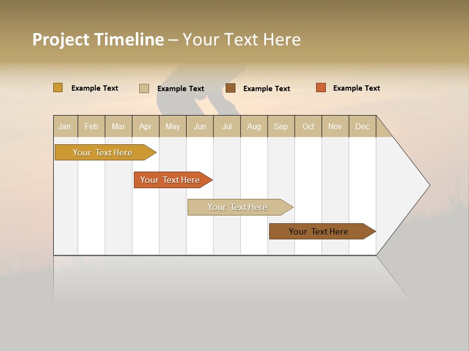 A Silhouette Of A Person Riding A Bike At Sunset PowerPoint Template