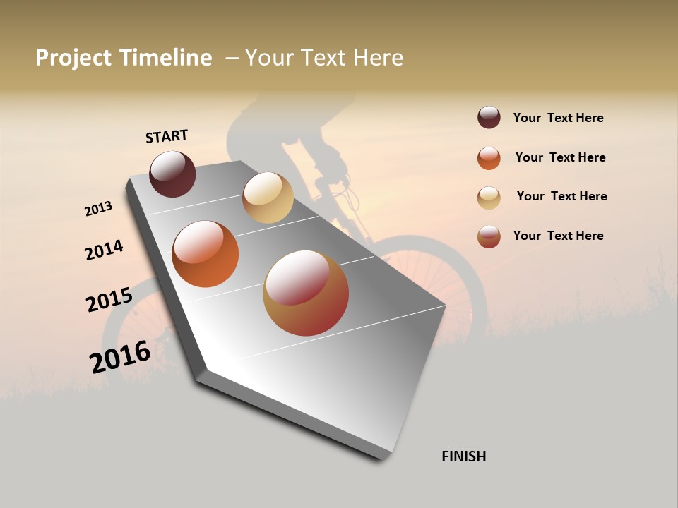 A Silhouette Of A Person Riding A Bike At Sunset PowerPoint Template