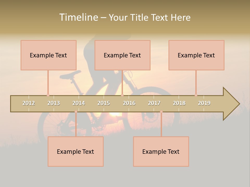 A Silhouette Of A Person Riding A Bike At Sunset PowerPoint Template