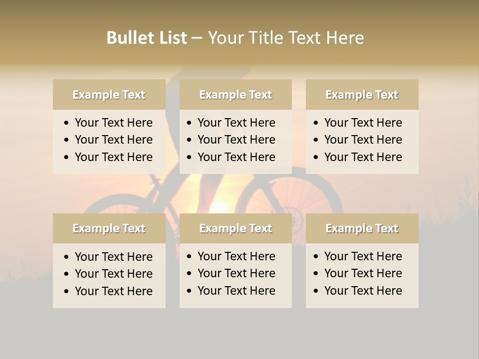 A Silhouette Of A Person Riding A Bike At Sunset PowerPoint Template