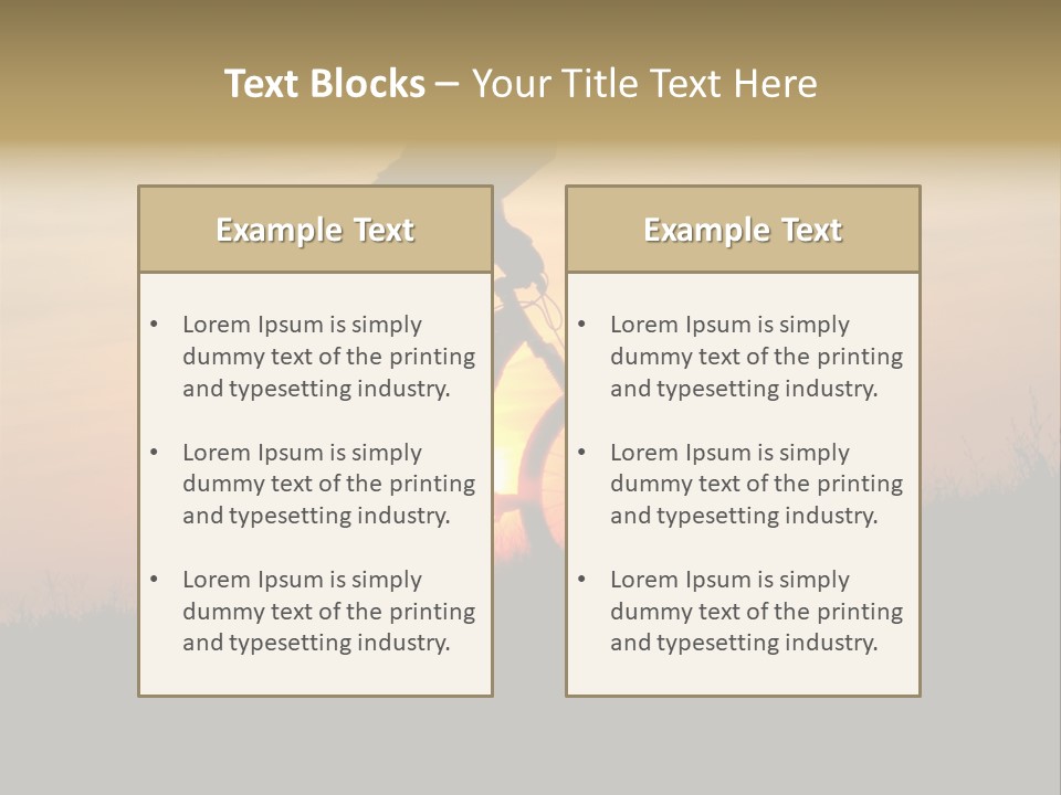 A Silhouette Of A Person Riding A Bike At Sunset PowerPoint Template