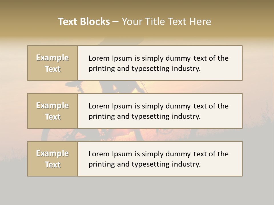 A Silhouette Of A Person Riding A Bike At Sunset PowerPoint Template