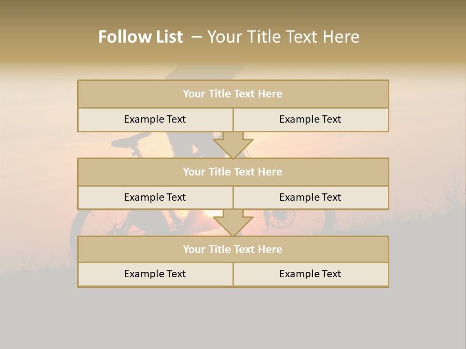 A Silhouette Of A Person Riding A Bike At Sunset PowerPoint Template