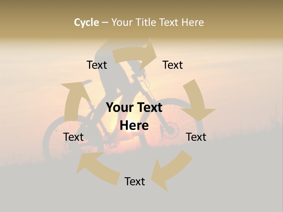 A Silhouette Of A Person Riding A Bike At Sunset PowerPoint Template