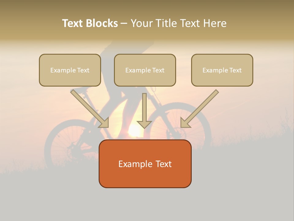 A Silhouette Of A Person Riding A Bike At Sunset PowerPoint Template