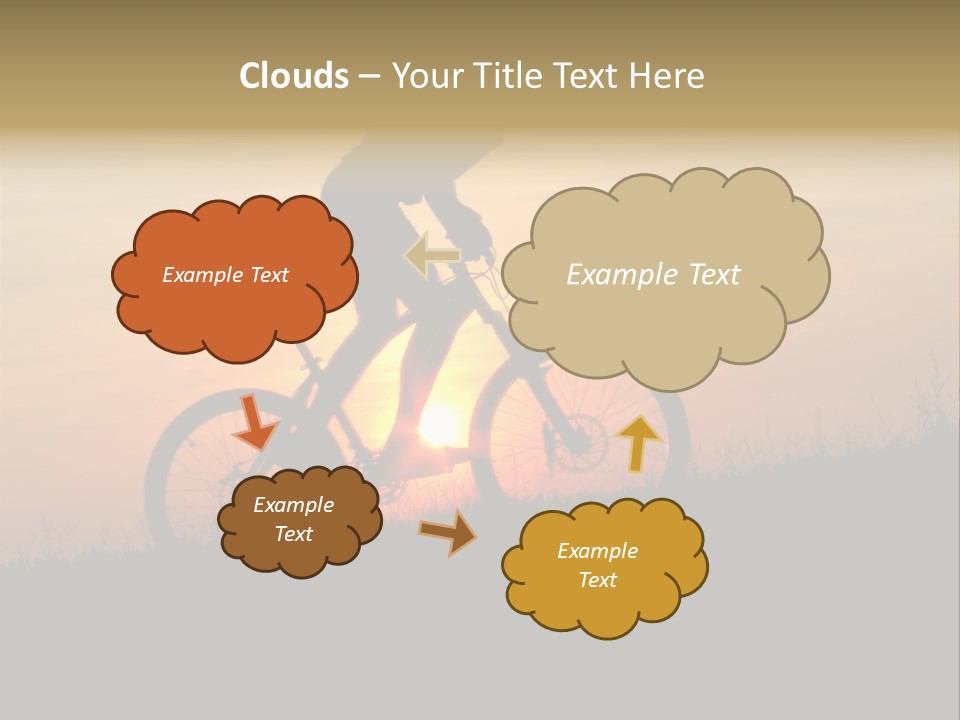 A Silhouette Of A Person Riding A Bike At Sunset PowerPoint Template