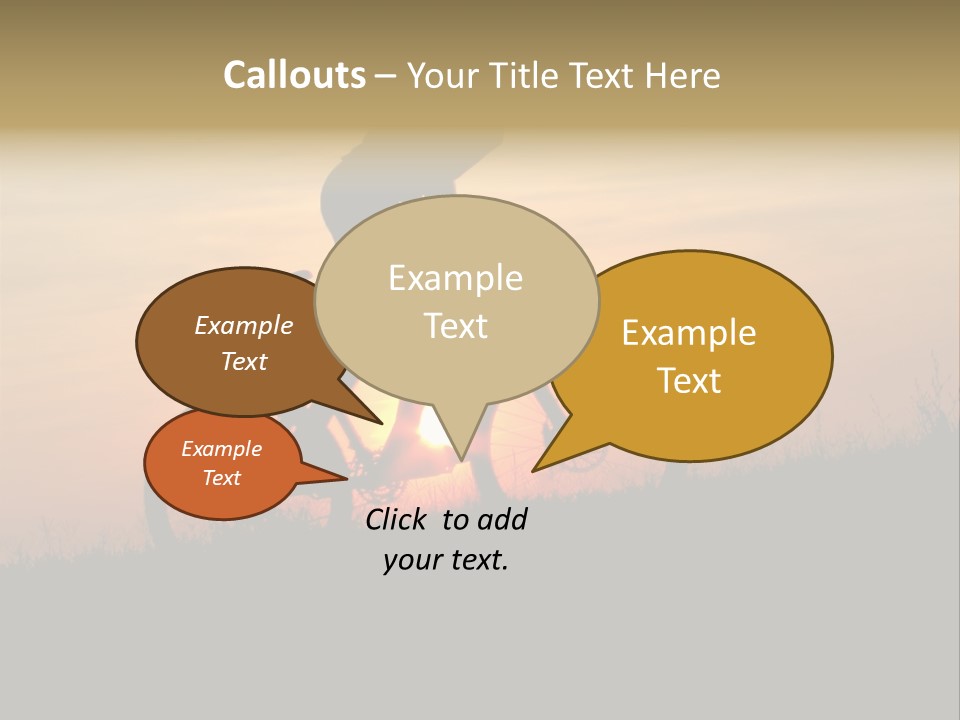 A Silhouette Of A Person Riding A Bike At Sunset PowerPoint Template
