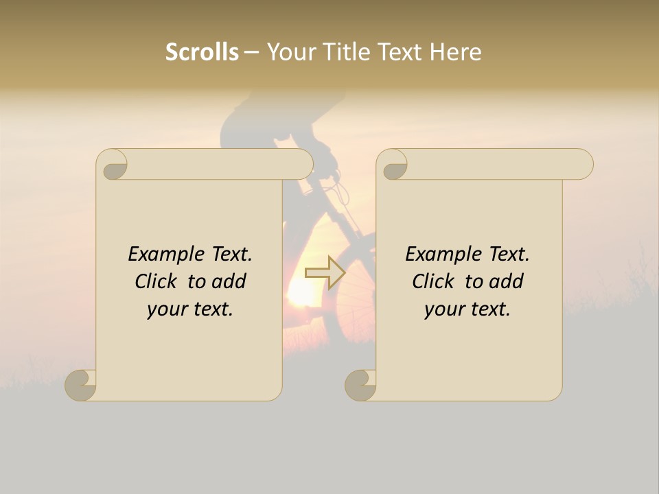 A Silhouette Of A Person Riding A Bike At Sunset PowerPoint Template