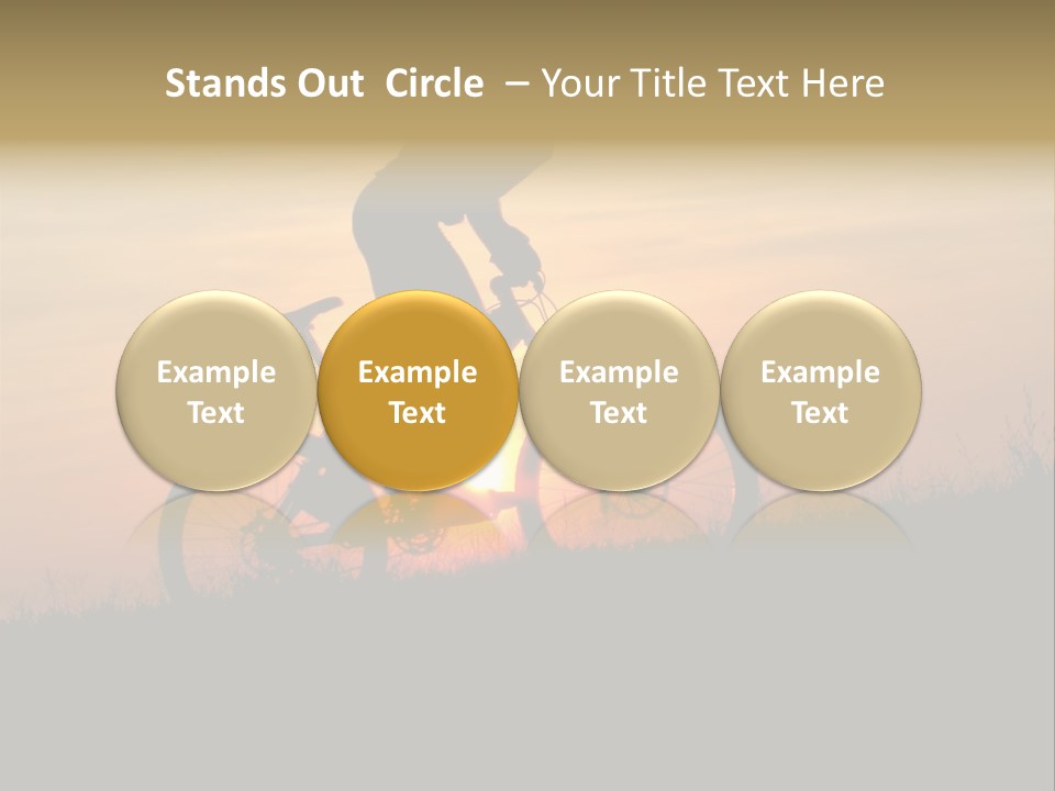 A Silhouette Of A Person Riding A Bike At Sunset PowerPoint Template