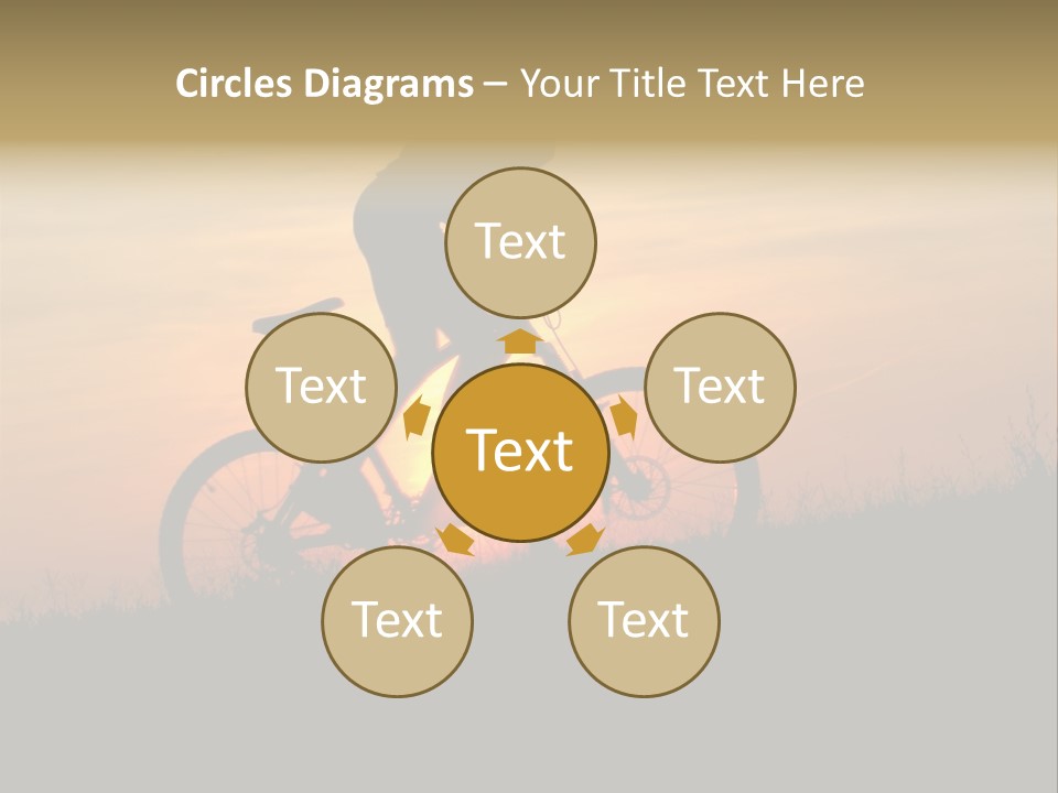 A Silhouette Of A Person Riding A Bike At Sunset PowerPoint Template