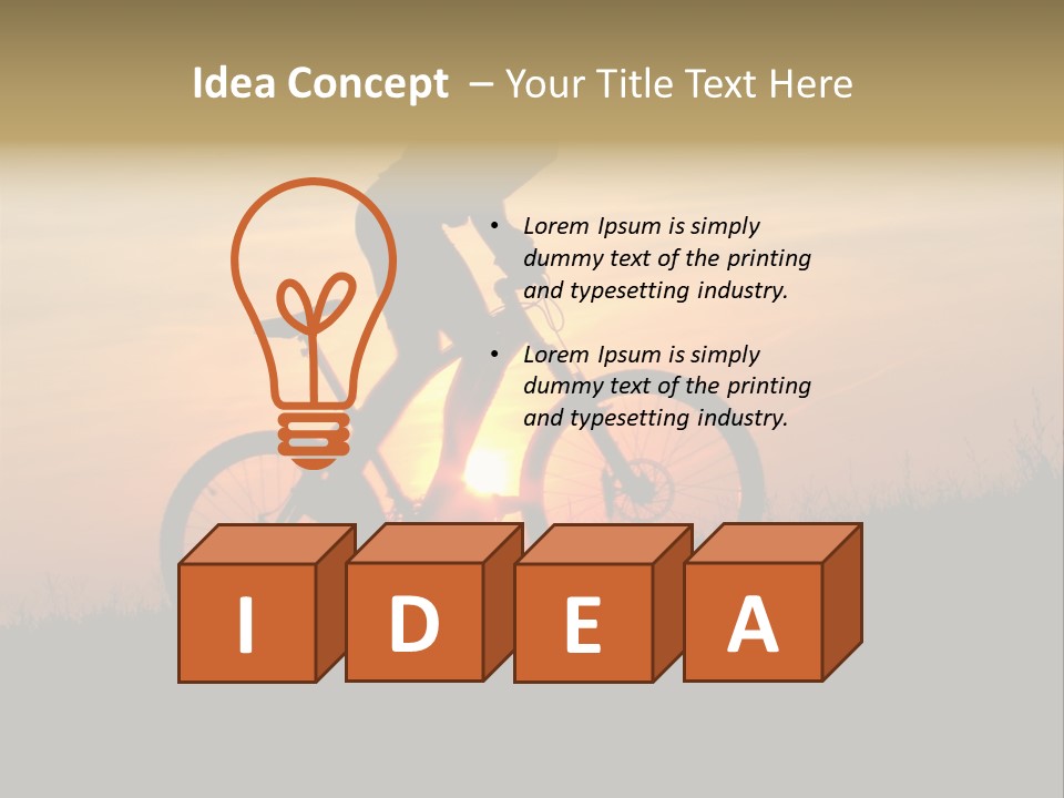 A Silhouette Of A Person Riding A Bike At Sunset PowerPoint Template