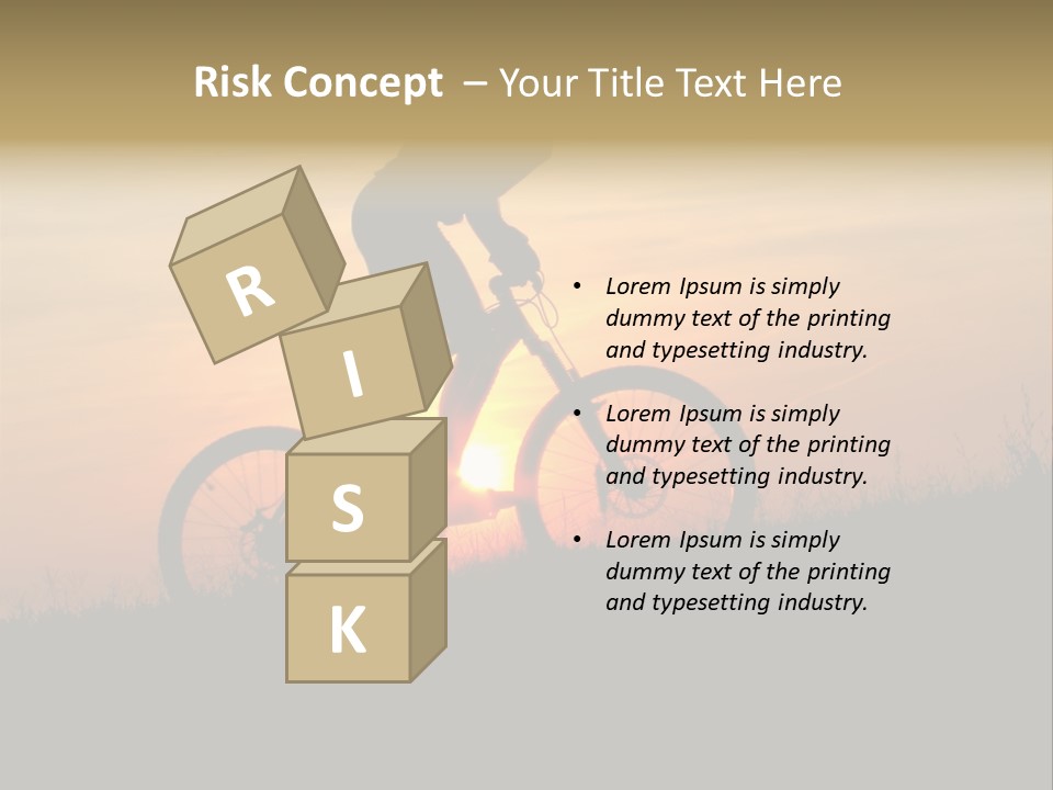 A Silhouette Of A Person Riding A Bike At Sunset PowerPoint Template