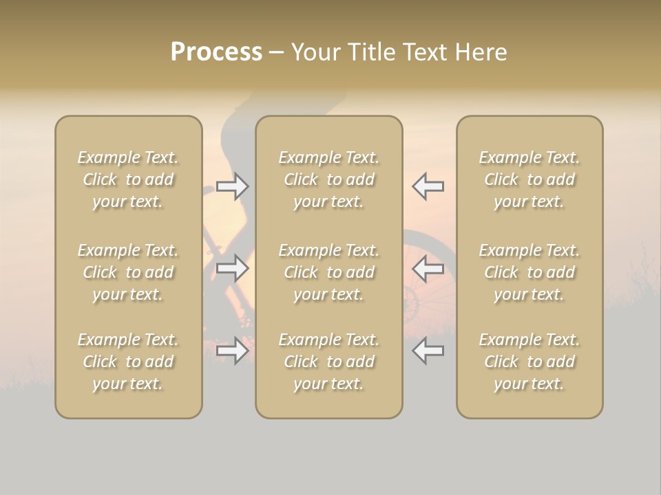 A Silhouette Of A Person Riding A Bike At Sunset PowerPoint Template