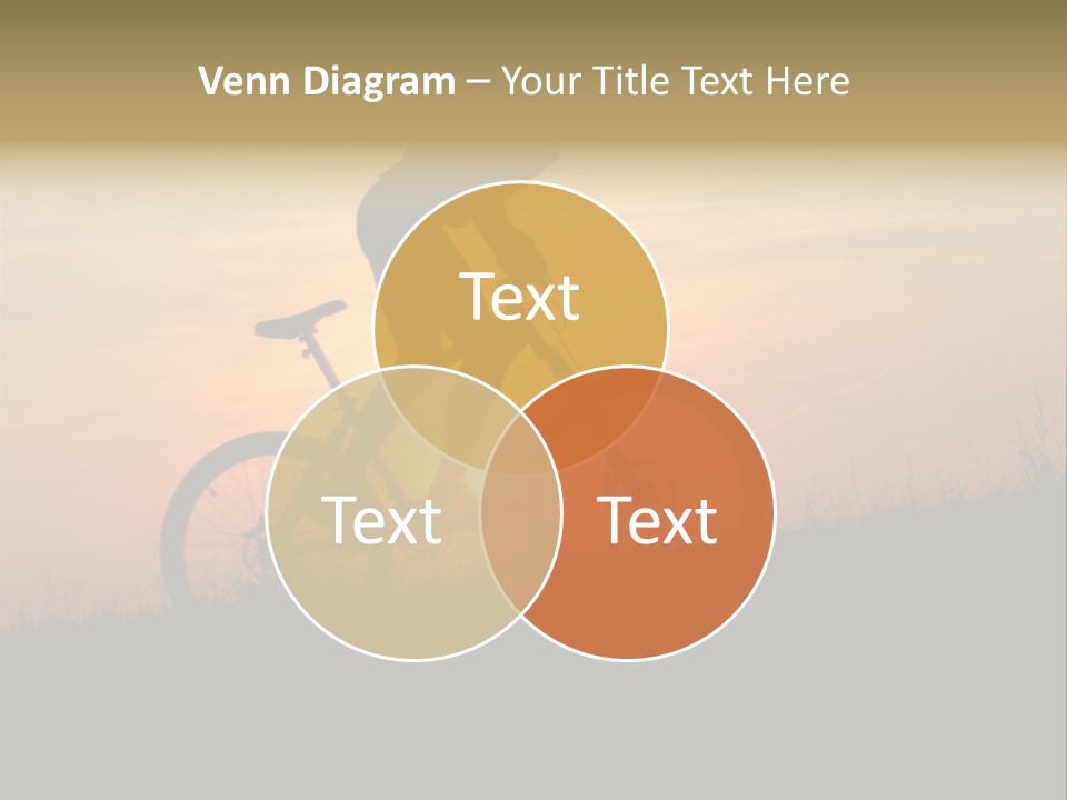 A Silhouette Of A Person Riding A Bike At Sunset PowerPoint Template