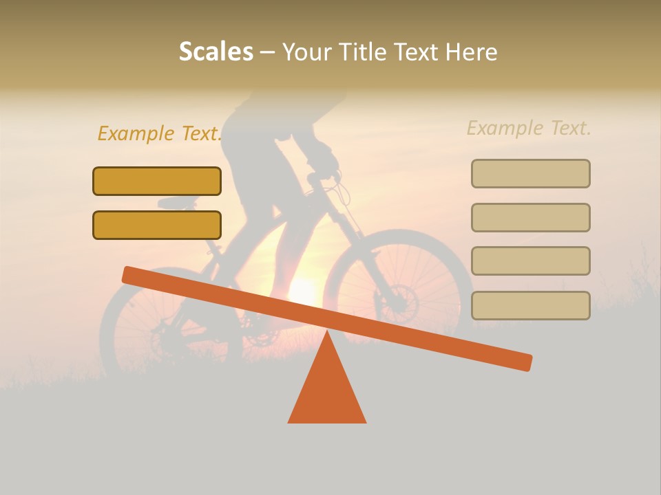 A Silhouette Of A Person Riding A Bike At Sunset PowerPoint Template