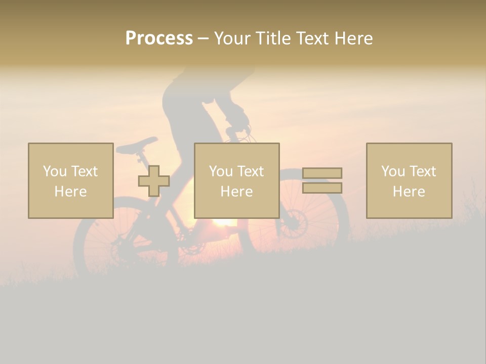 A Silhouette Of A Person Riding A Bike At Sunset PowerPoint Template