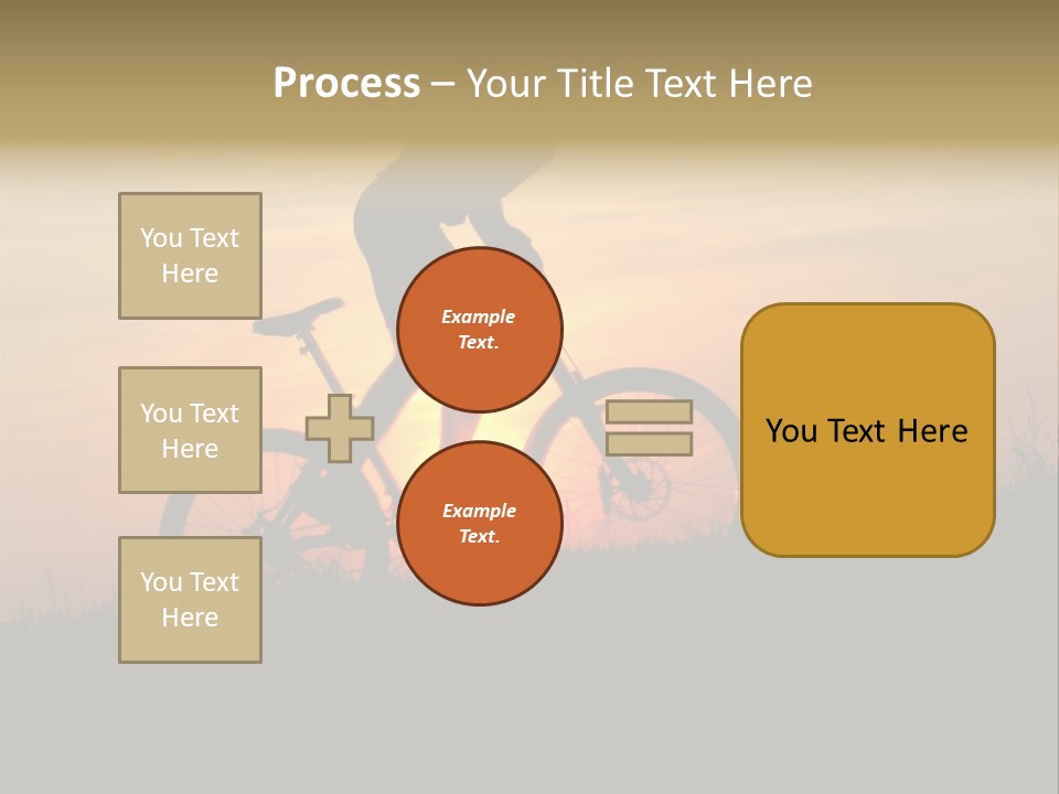 A Silhouette Of A Person Riding A Bike At Sunset PowerPoint Template