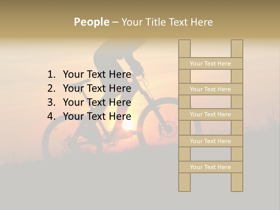A Silhouette Of A Person Riding A Bike At Sunset PowerPoint Template