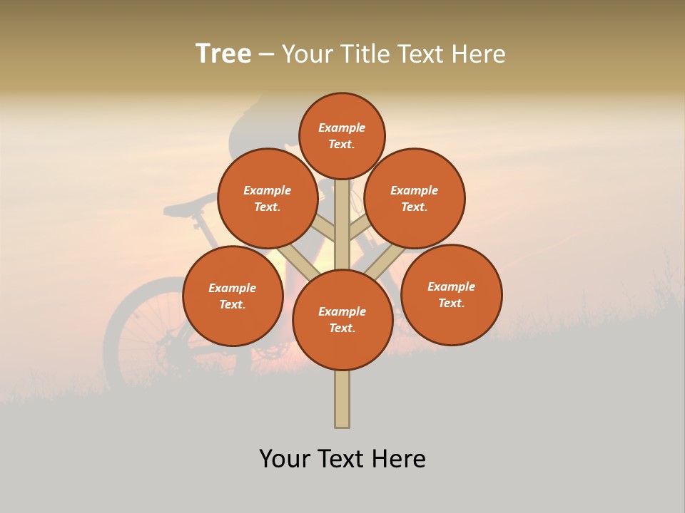 A Silhouette Of A Person Riding A Bike At Sunset PowerPoint Template