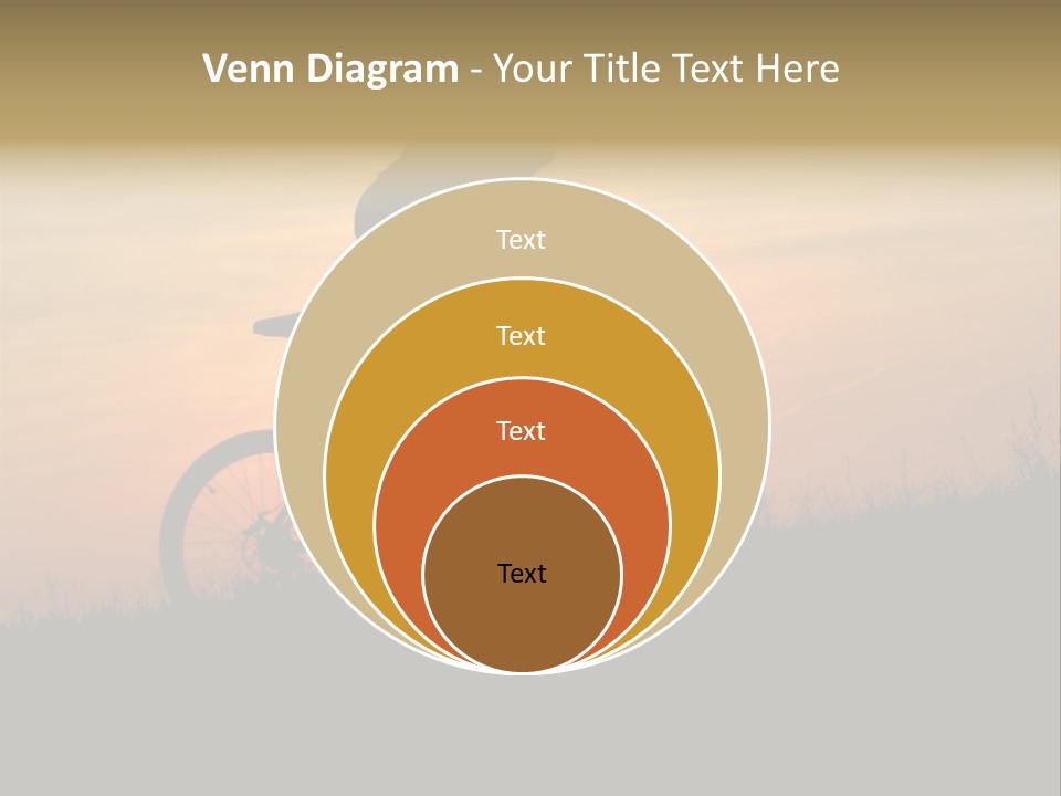 A Silhouette Of A Person Riding A Bike At Sunset PowerPoint Template