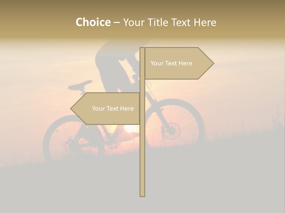 A Silhouette Of A Person Riding A Bike At Sunset PowerPoint Template