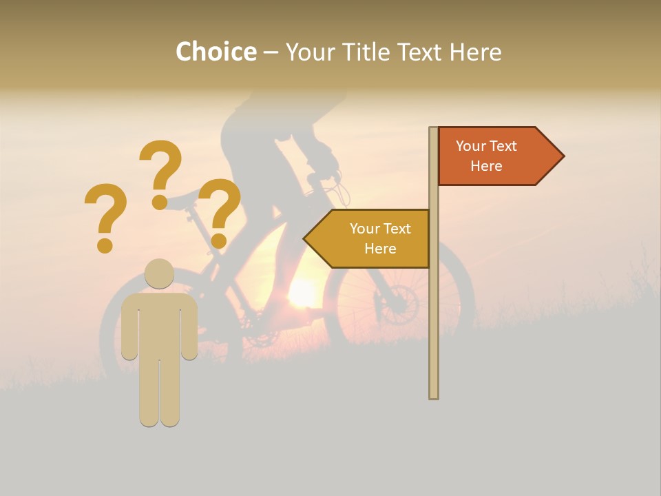 A Silhouette Of A Person Riding A Bike At Sunset PowerPoint Template