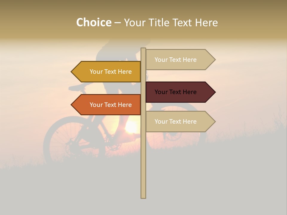 A Silhouette Of A Person Riding A Bike At Sunset PowerPoint Template
