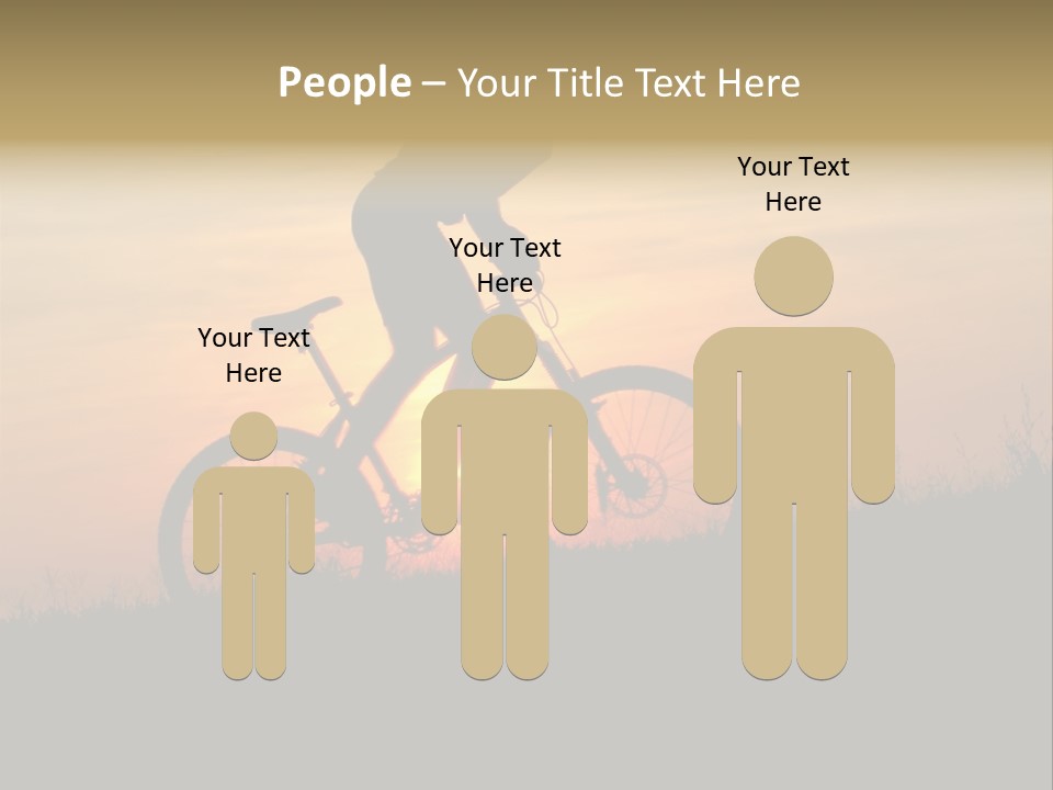A Silhouette Of A Person Riding A Bike At Sunset PowerPoint Template